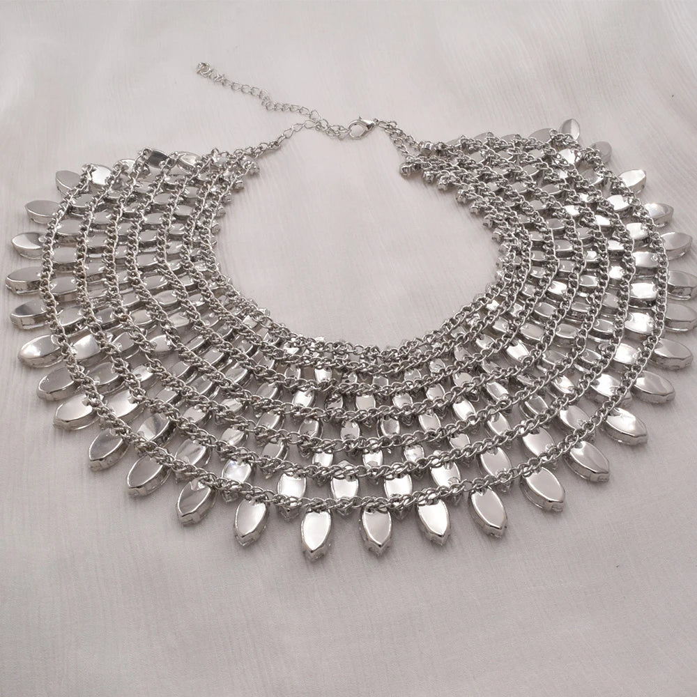 Stunning 7-layer Glass Gemstone Necklace