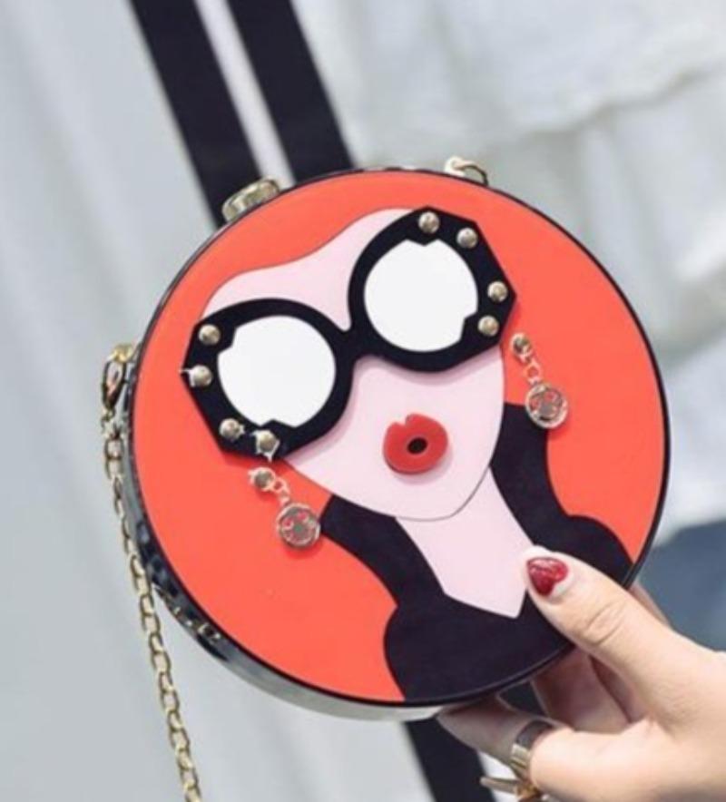 Acrylic Round Face Clutch - Lively & Luxury