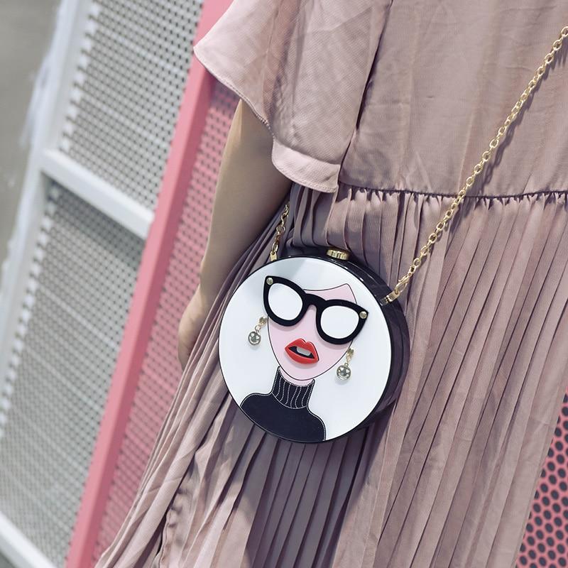 Acrylic Round Face Clutch - Lively & Luxury