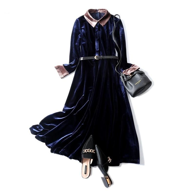 Casual A-line Sashes Empire Turn-down Collar Elegant Dress - Lively & Luxury
