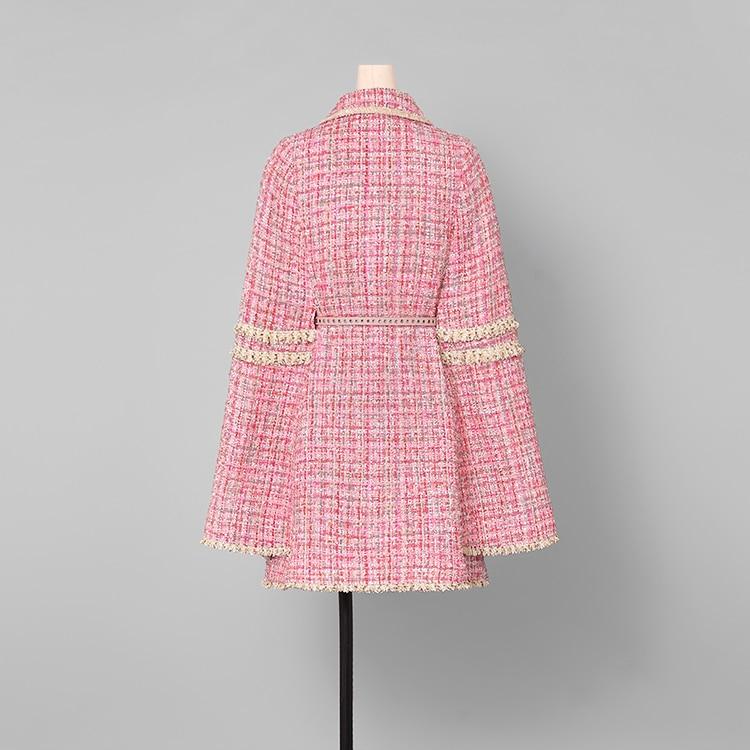 Charming High Quality Pocket Belted Pink Cloak - Lively & Luxury