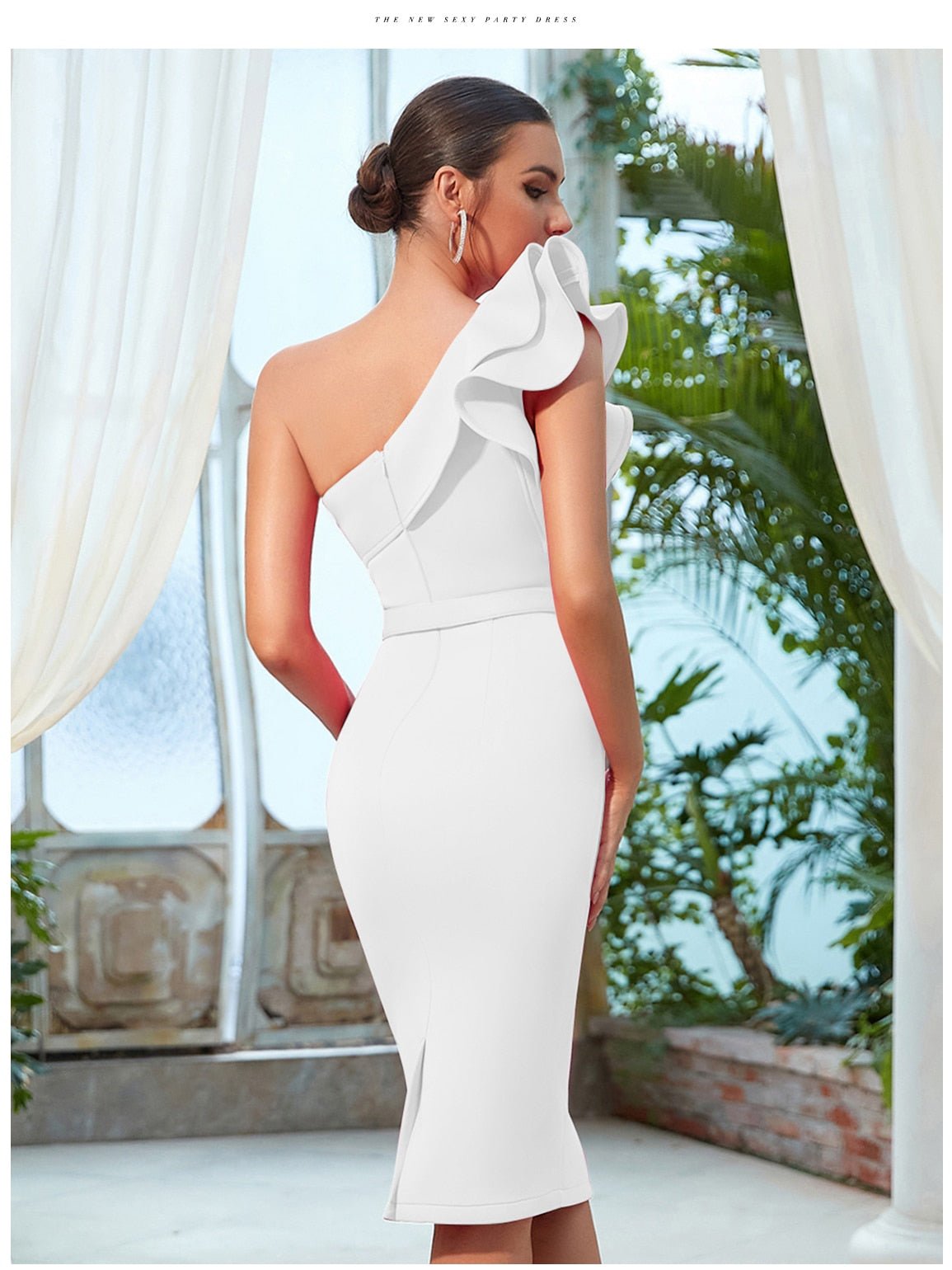 Charming One Shoulder Ruffle Midi Dress - Lively & Luxury