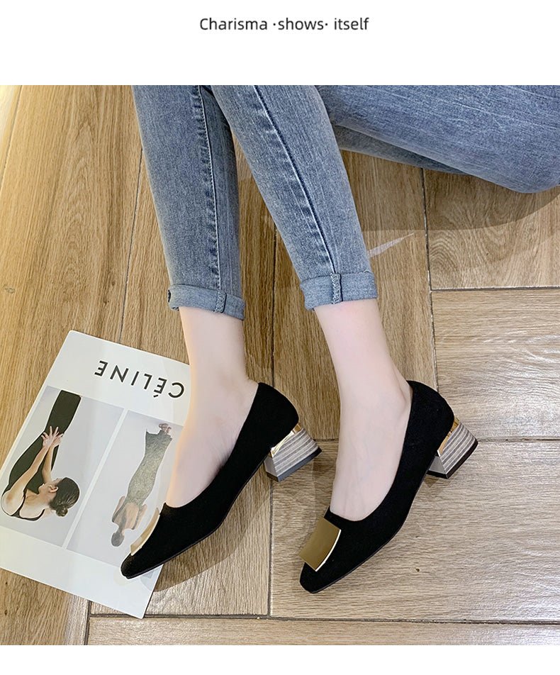 Classic High Quality Square Toe Heels - Lively & Luxury