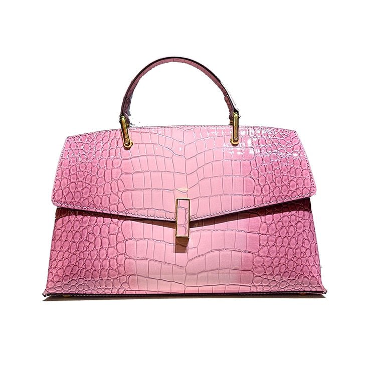 Crocodile Pattern Leather Shell Bag - Lively & Luxury