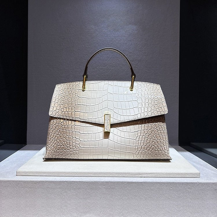 Crocodile Pattern Leather Shell Bag - Lively & Luxury