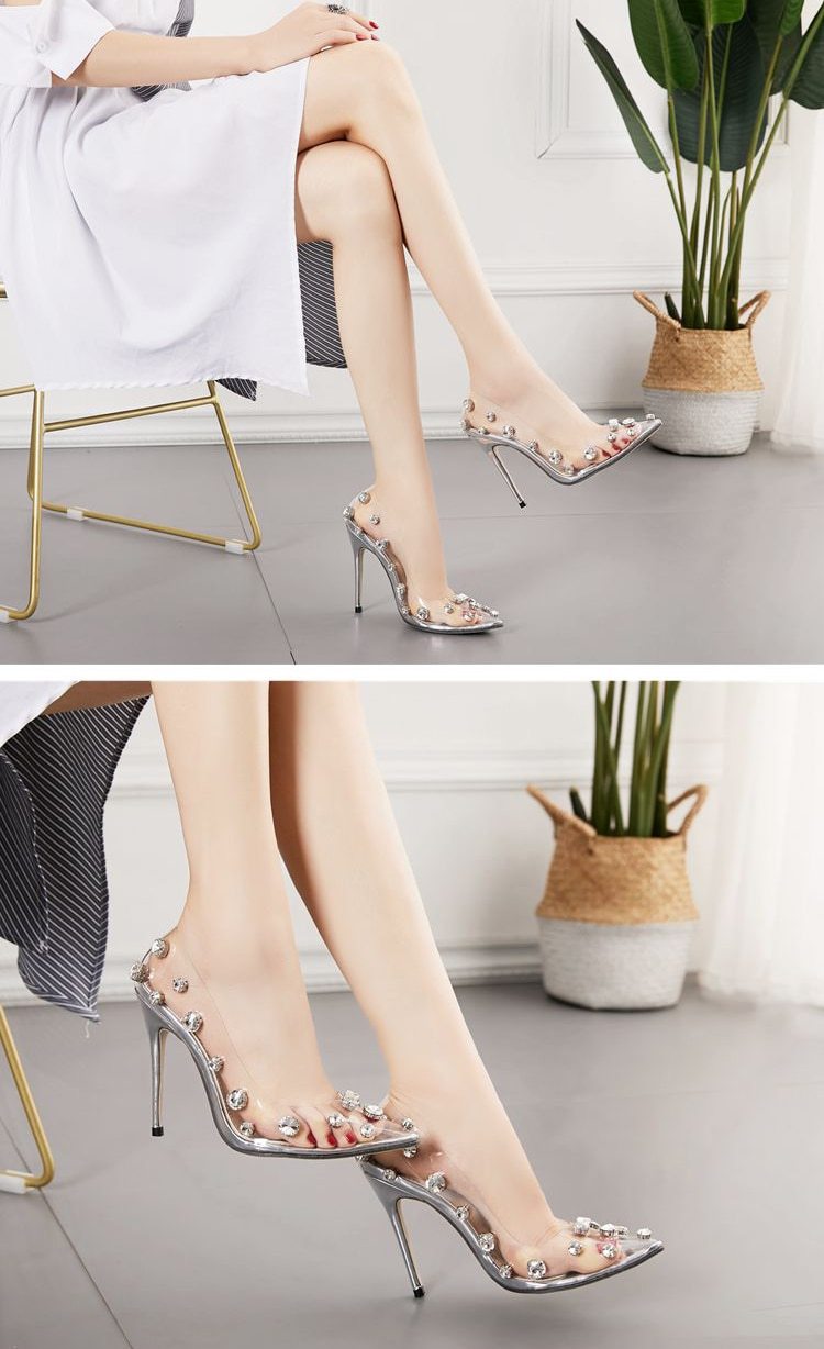 Crystal High Heels PVC Transparent Sexy Shoes - Lively & Luxury