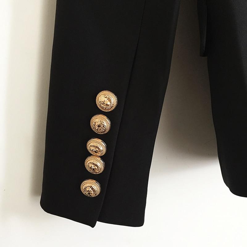 Designer Double Breasted Metal Lion Buttons Blazer Lively and Luxury - Lively & Luxury