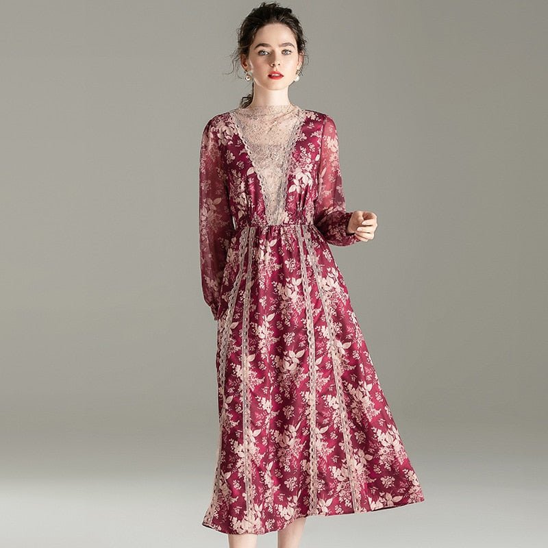 Elegant Bubble Sleeve Lace Dress - Lively & Luxury