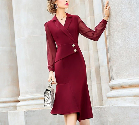 Elegant High Quality Long Sleeves Dress - Lively & Luxury