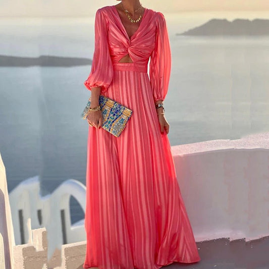 Elegant Pleated Long Dress - Lively & Luxury