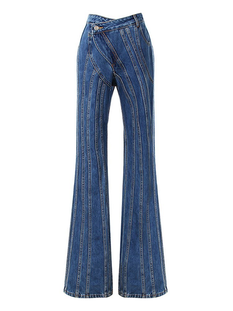 Fashionable Asymmetrical Spliced Pants - Lively & Luxury
