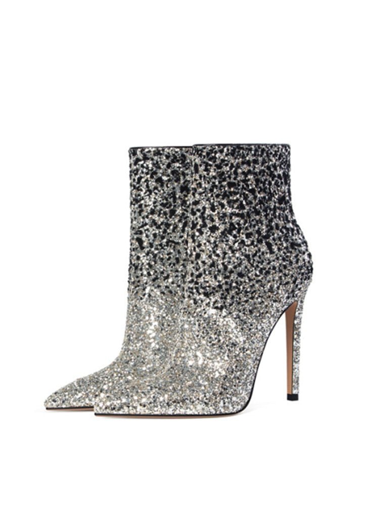High Heel Ankle Sequins Boots - Lively & Luxury