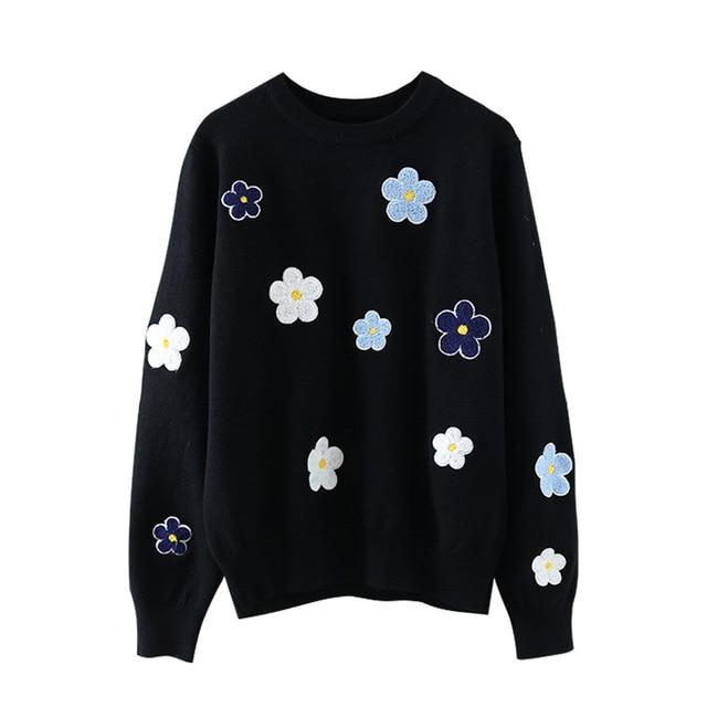 High Quality Knitted Embroidery Pullover - Lively & Luxury