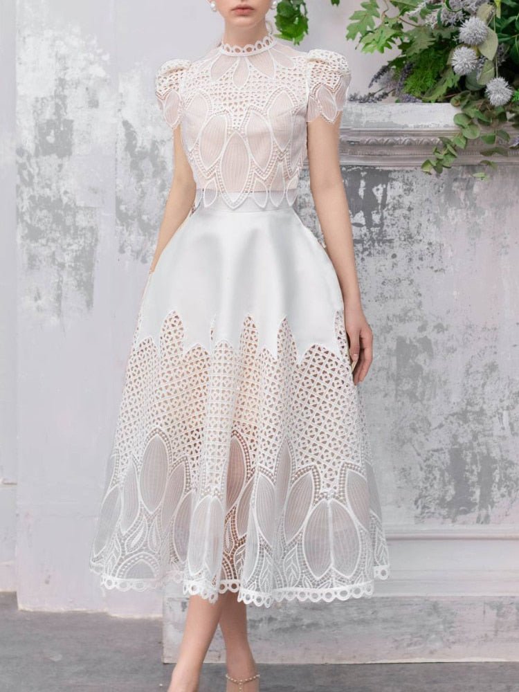 Lace Embroidery Hollow Top and Skirt - Lively & Luxury
