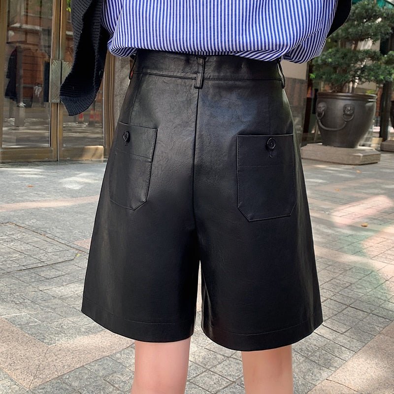 Loose PU Leather Shorts - Lively & Luxury