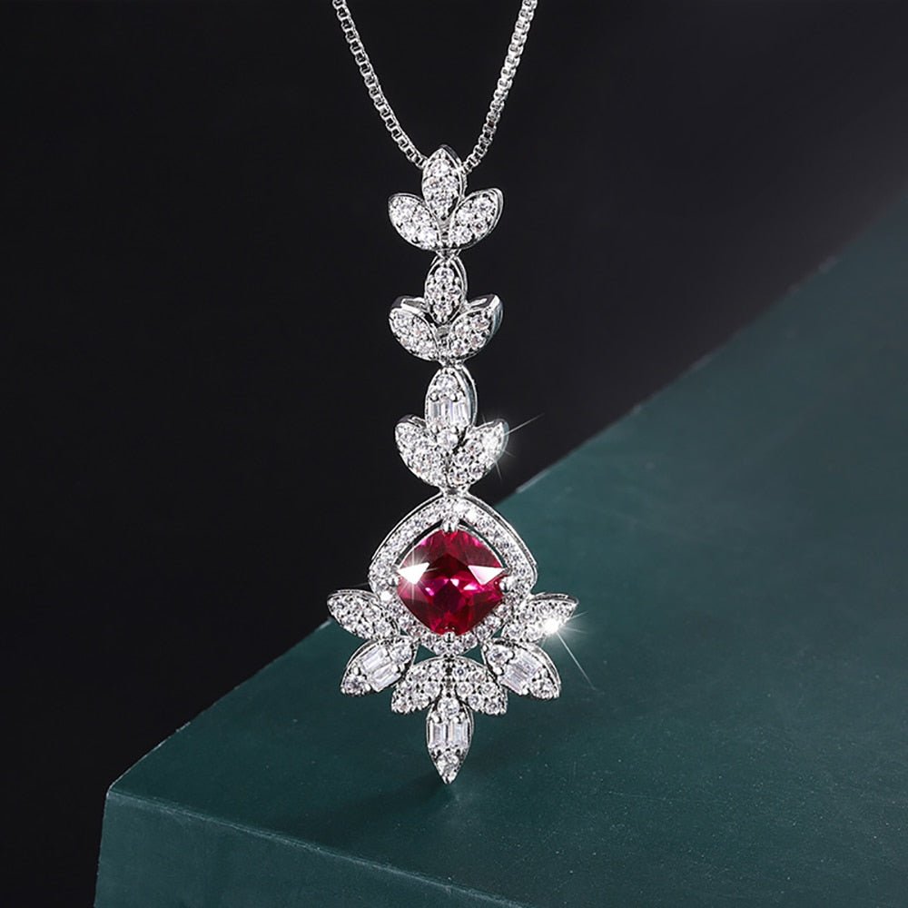 Luxury 7*7mm Ruby Gemstone Jewelry Set - Lively & Luxury