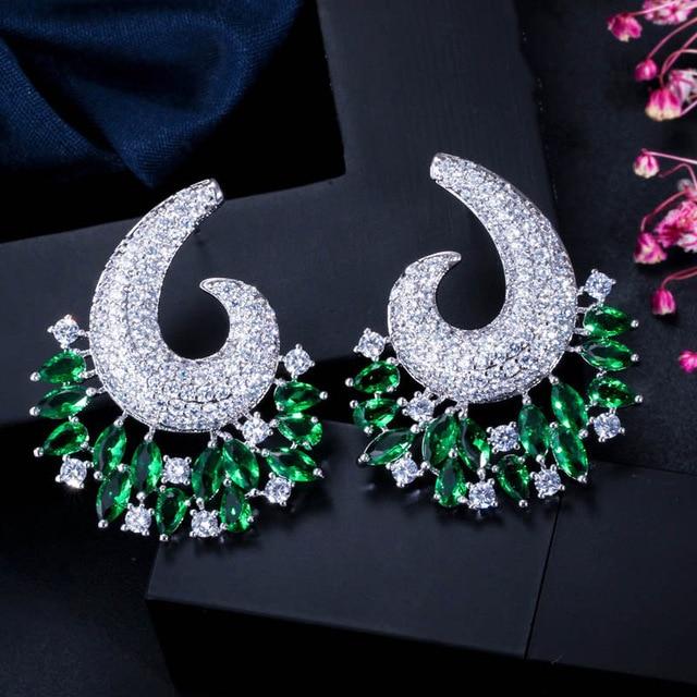Luxury Cubic Zirconia Big Flower Brand Stud Earrings - Lively & Luxury