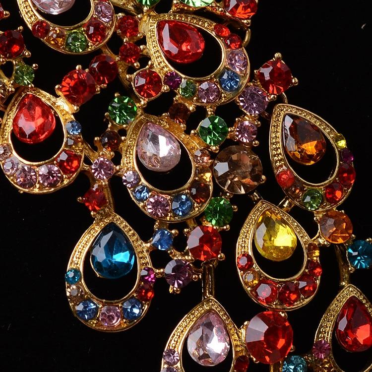 Luxury Gold Rhinestone Peacock Bridal Jewelry Set - Lively & Luxury
