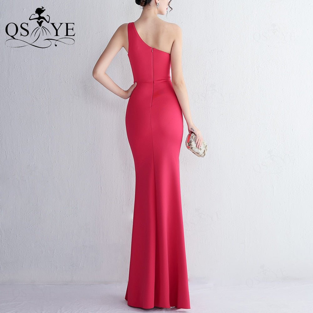 One Shoulder Sexy Split Beaded Dress - Lively & Luxury
