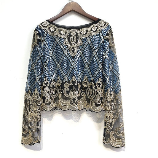 Outstanding Embroidered Long Sleeve Sequinned Top - Lively & Luxury