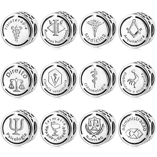 Profession Symbols 925 Sterling Silver Charms Bracelets - Lively & Luxury