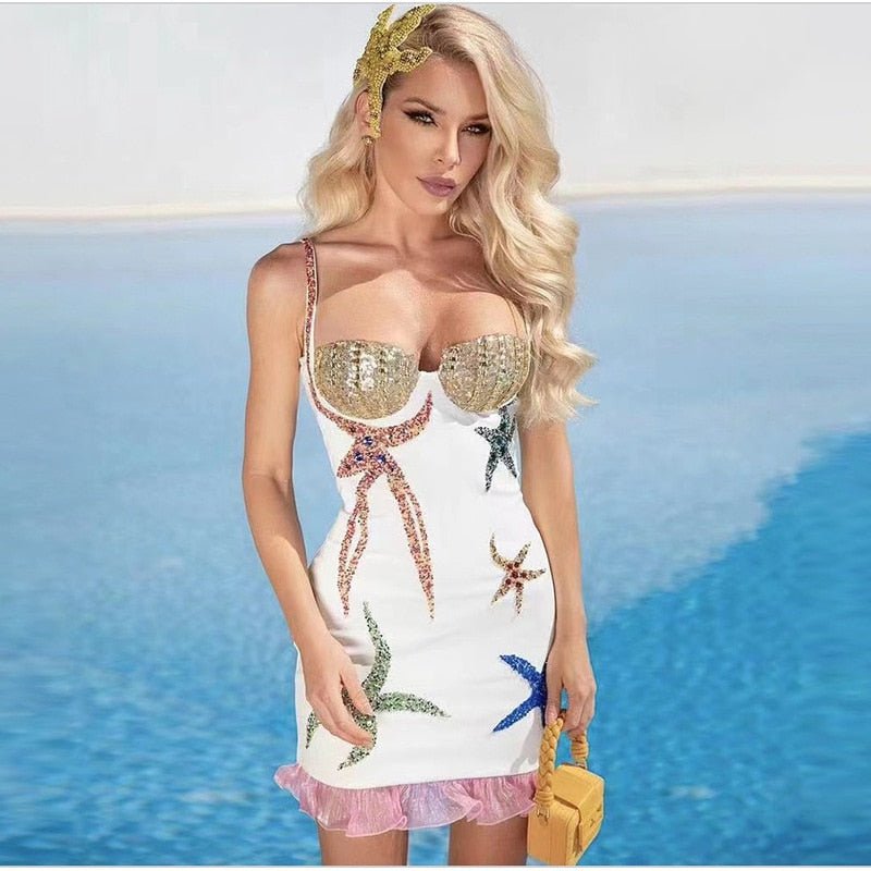 Sexy Sea-Beading Mini Dress - Lively & Luxury