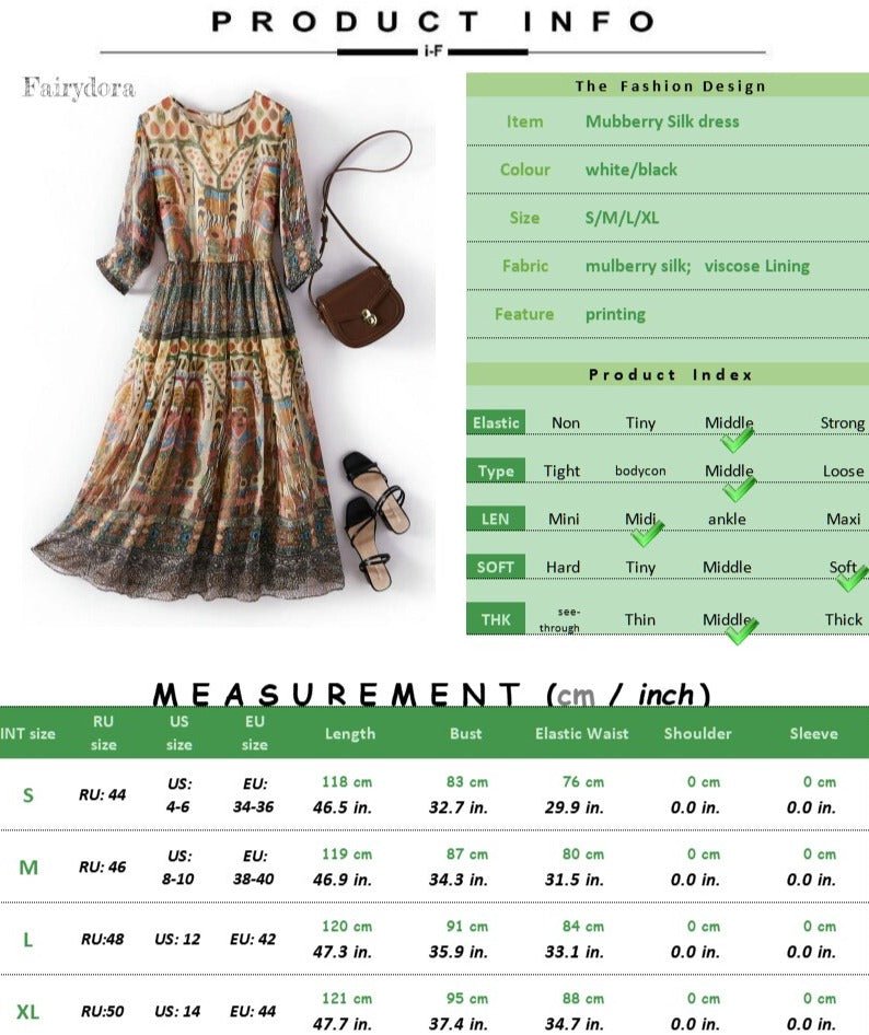 Silk Abstractionism Printing Elastic Waist Dress - Lively & Luxury