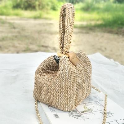 Straw Personality Crossbody Lock Handbag Handmade Knitted - Lively & Luxury