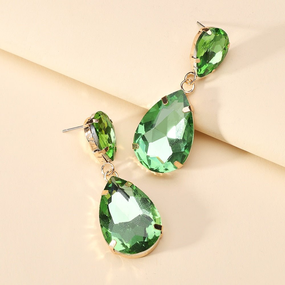 Water Drop Glass Dangle Earrings - Lively & Luxury