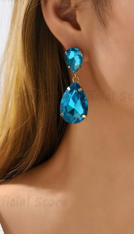Water Drop Glass Dangle Earrings - Lively & Luxury