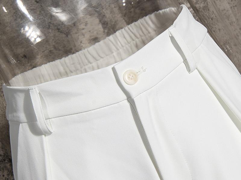 White Long Sleeve Blazer Wide Leg Pants Sets - Lively & Luxury